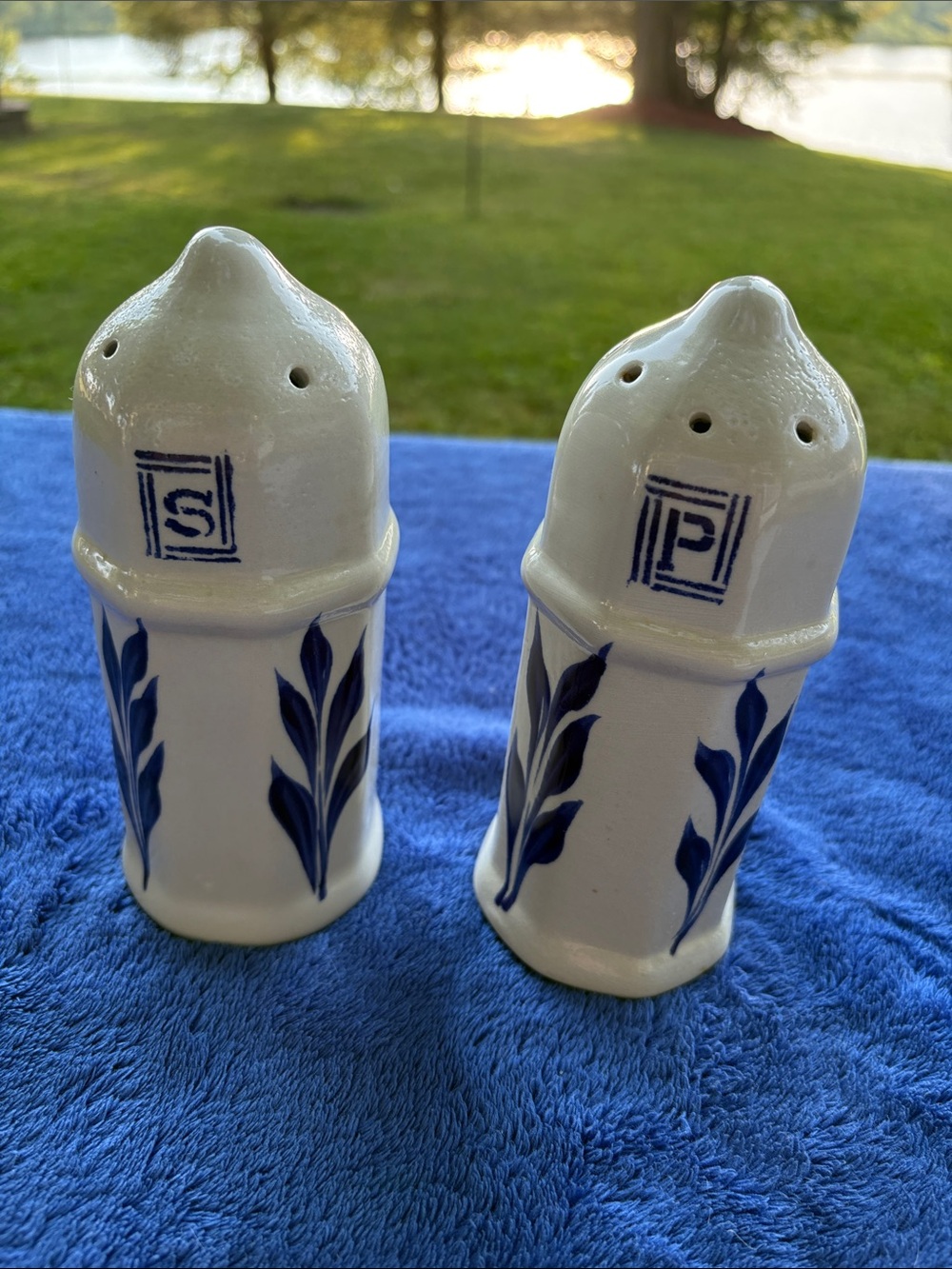 Williamsburg Pottery Vintage Stoneware Salt and Pepper Shakers